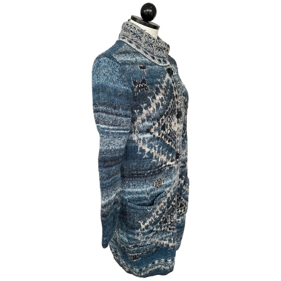 J. Jill Long Cardigan Duster Southwestern Style Sweater Knit Acrylic Wool Size M - Picture 7 of 12
